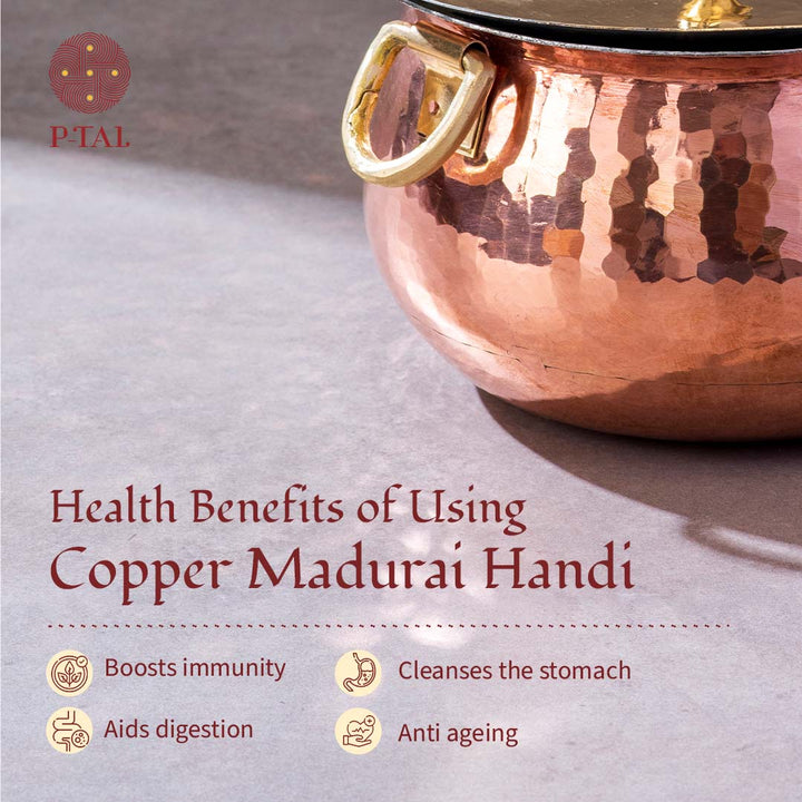 Copper Deep Bottom Cooking Pot (Copper Madurai Handi)