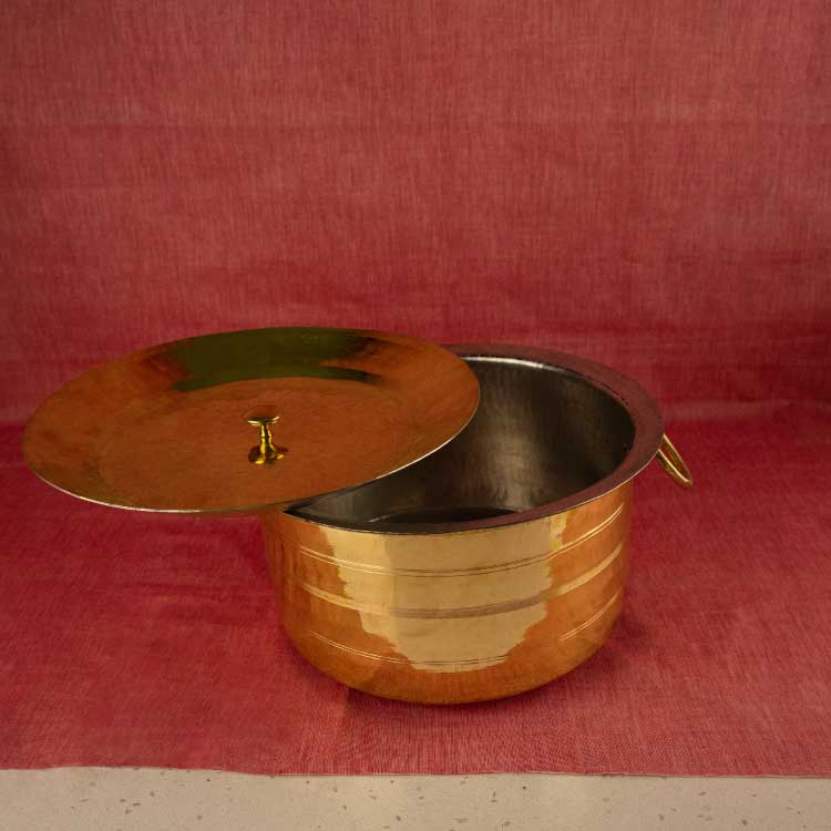 Brass Karahi Flat Base (Deep & flat bottom cooking/serving utensil
