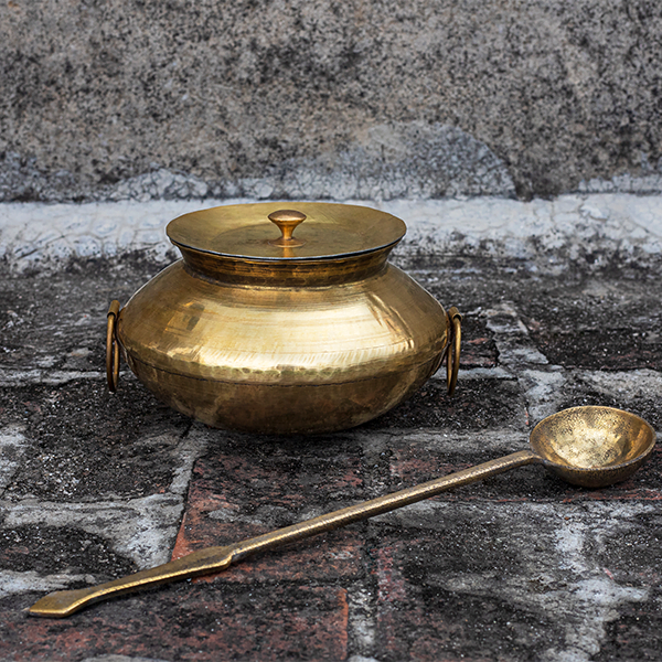 Brass Indian Style Wok and Laddle